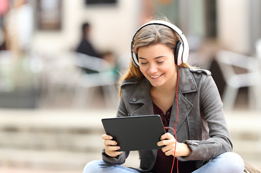 Woman Watching Online Marketing Video