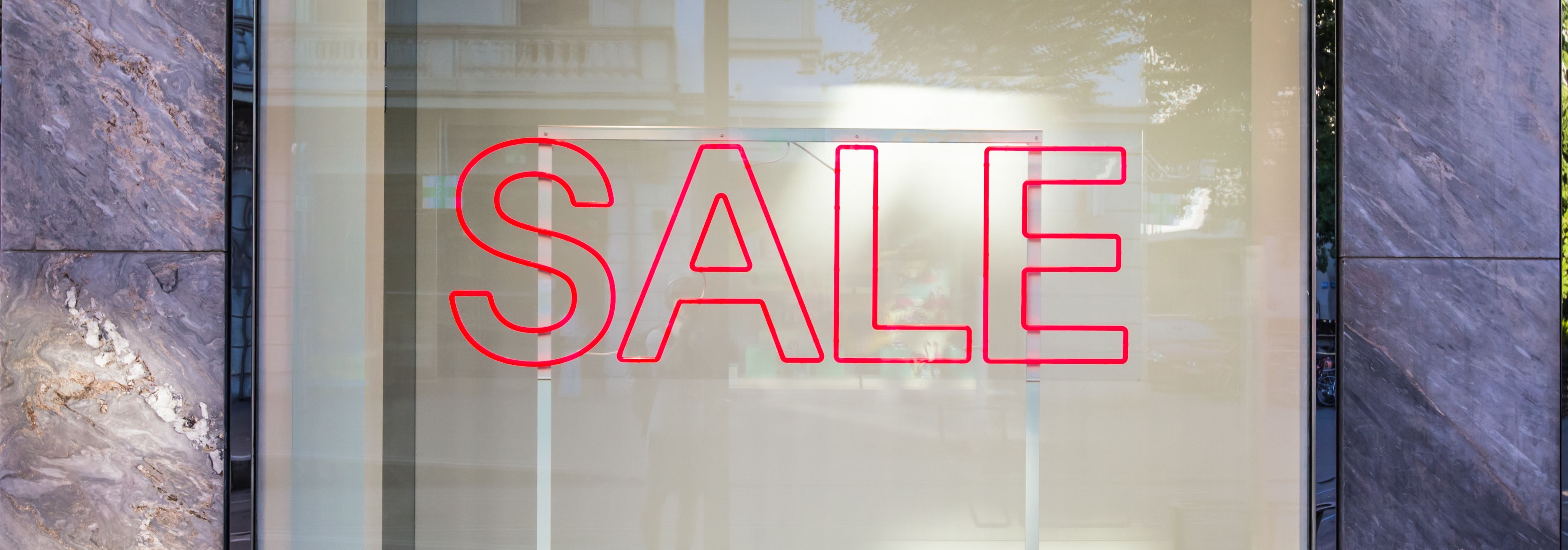sale sign in window