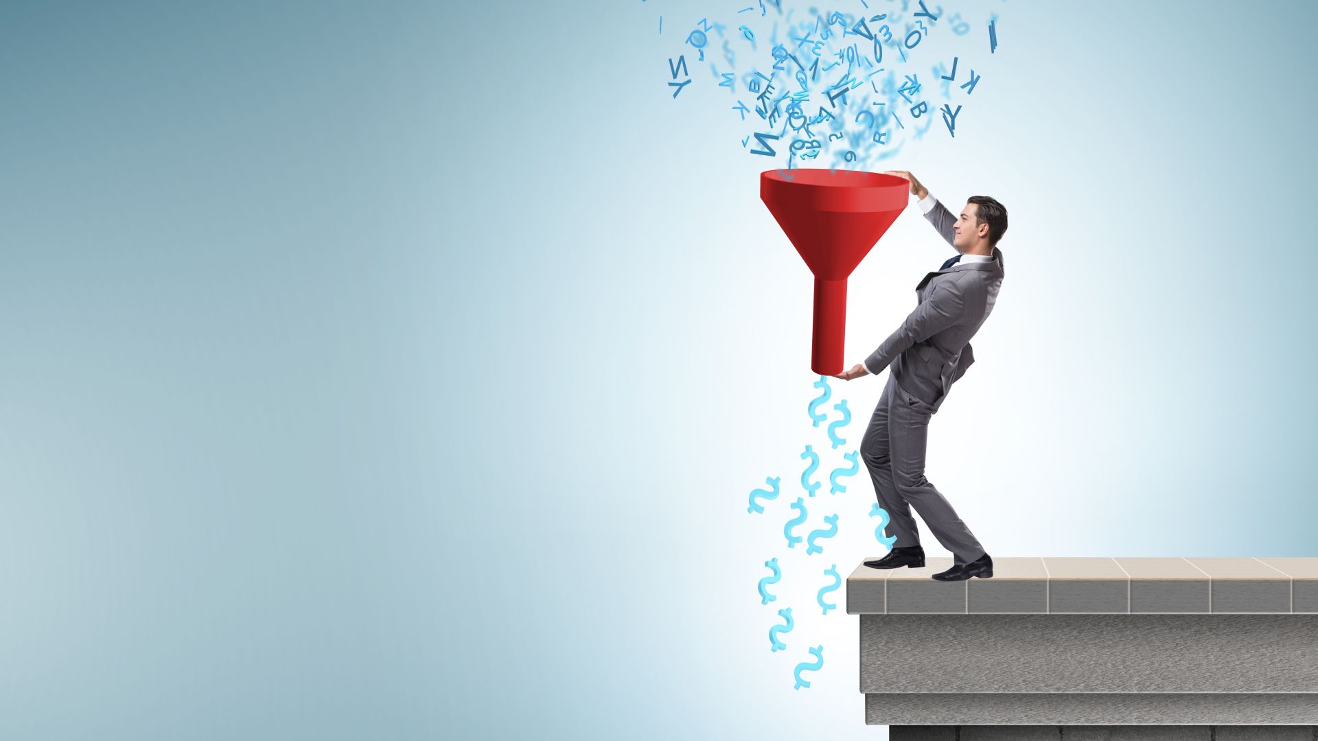 marketing agent holding marketing funnel