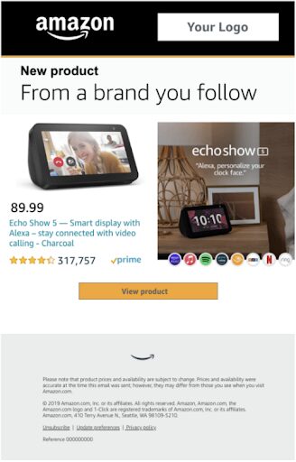 Amazon Email follow button