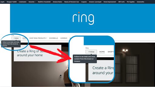 Ring amazon follow button