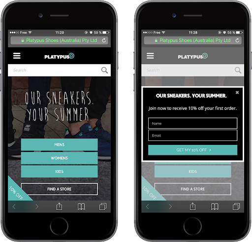 Mobile Pop-ups