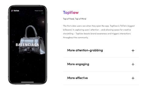 Top view ads - Tiktok
