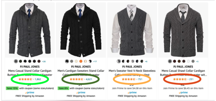 Product ratings for Better Amazon Performance