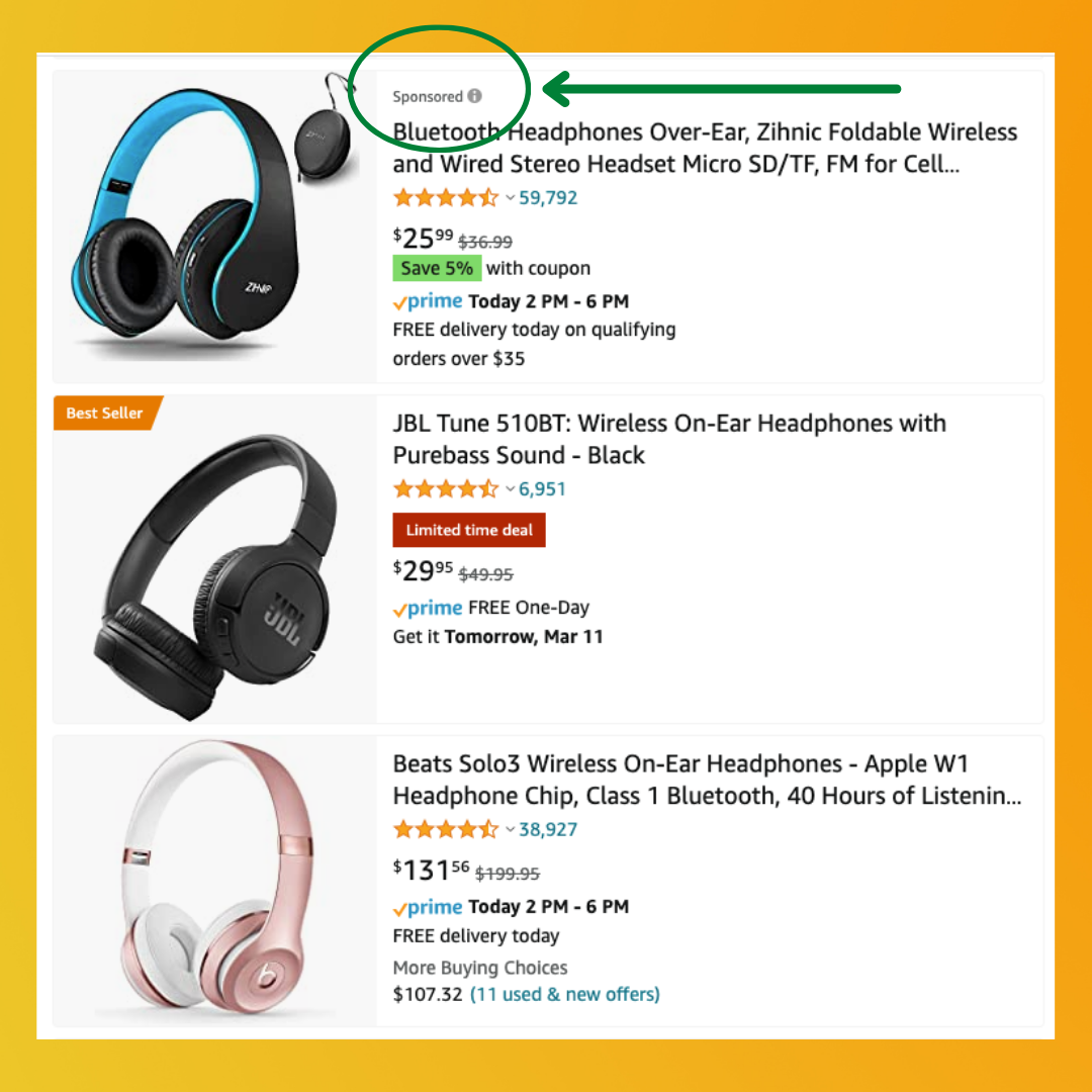 Amazon sponsored ads