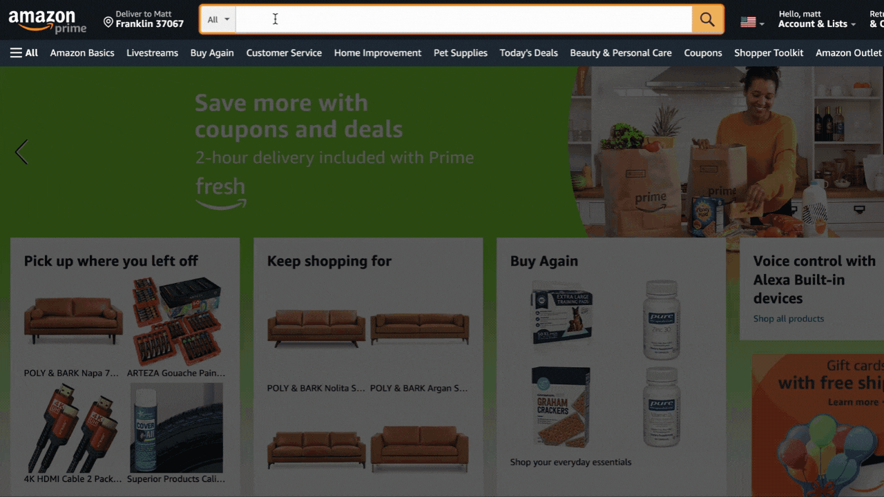 amazon organic search