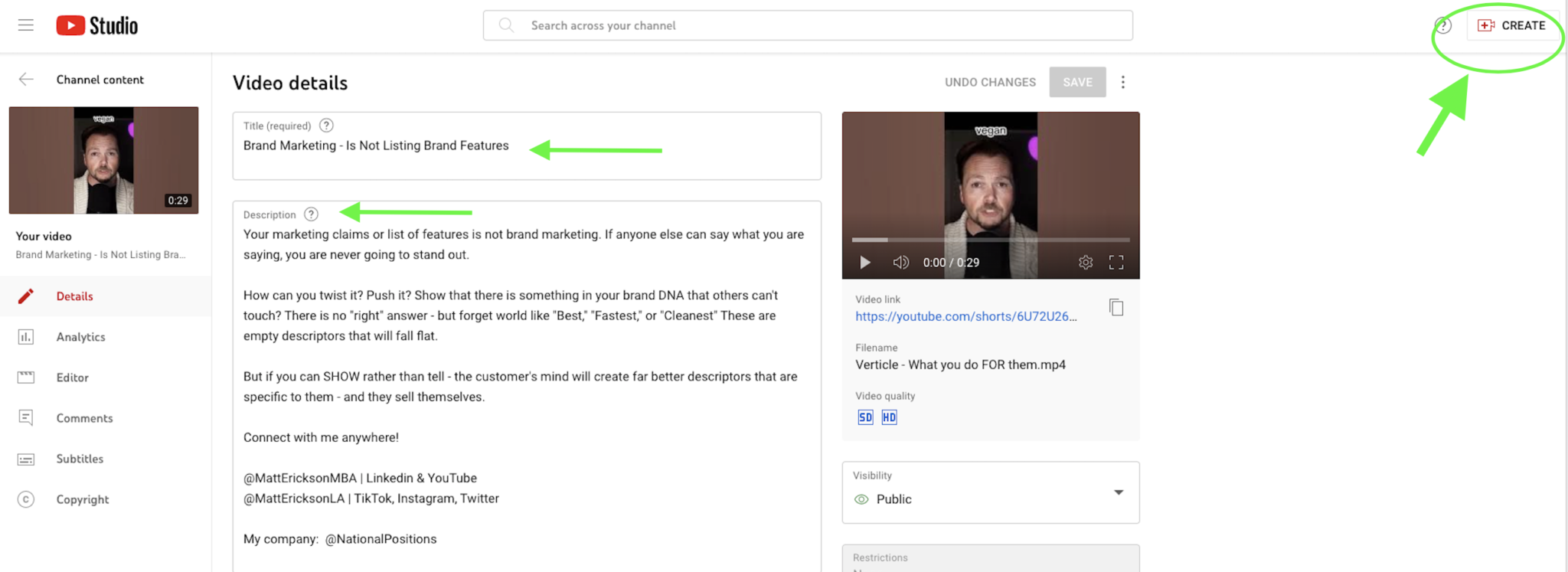 uploading a YouTube Short