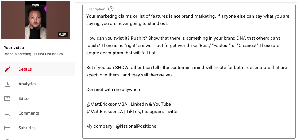 Youtube Shorts Descriptions