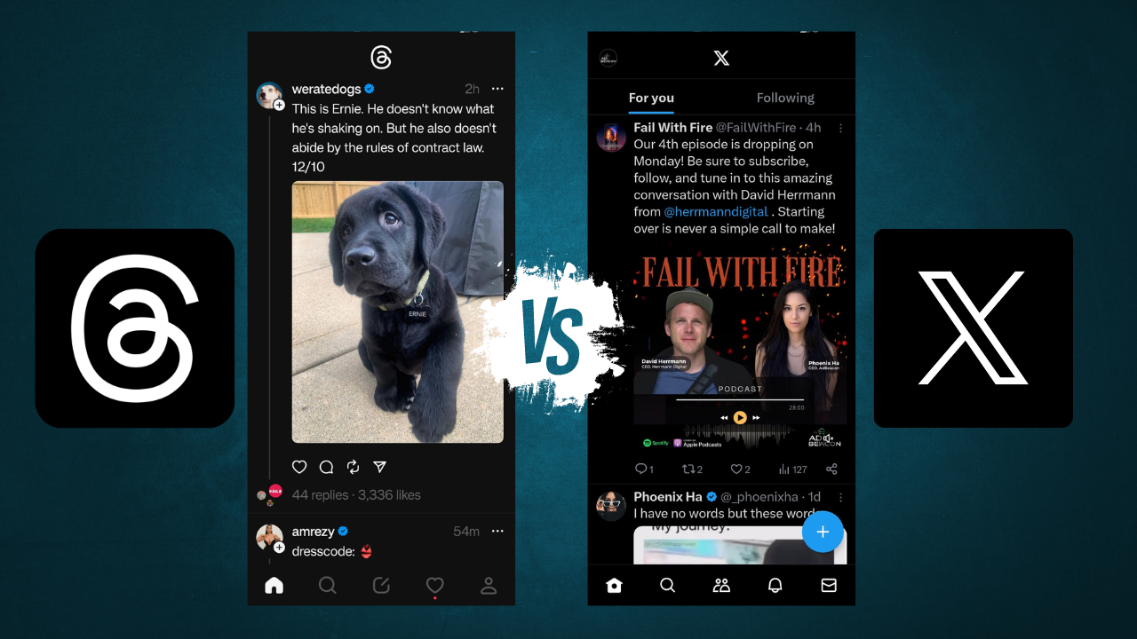 Threads vs Twitter UX/UI