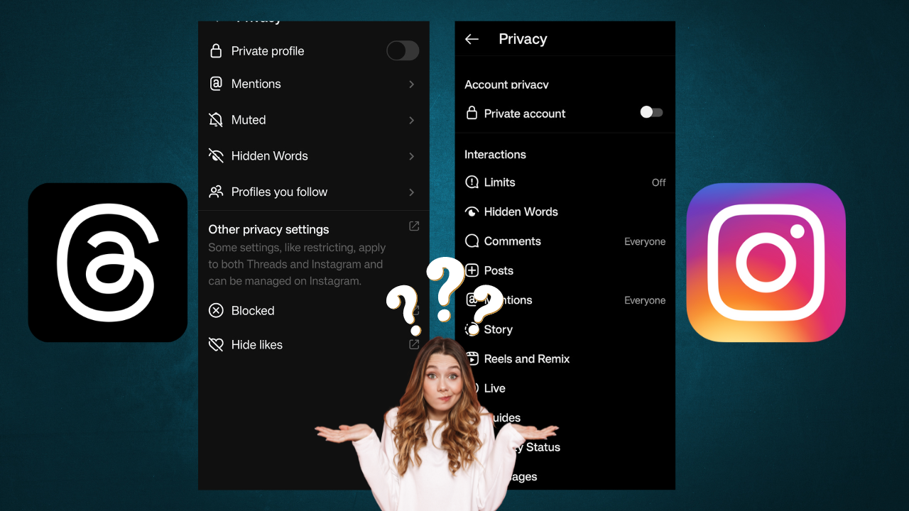 Threads privacy settings vs Instagram