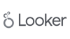 Looker logo displaying the brand name with a circular icon featuring interconnected nodes.